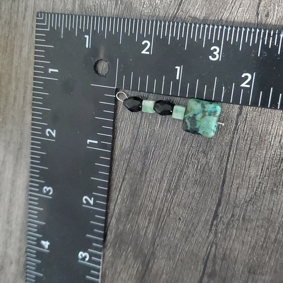 Stunning Turquoise And Onyx Beaded Pendant P320 - Picture 2 of 2